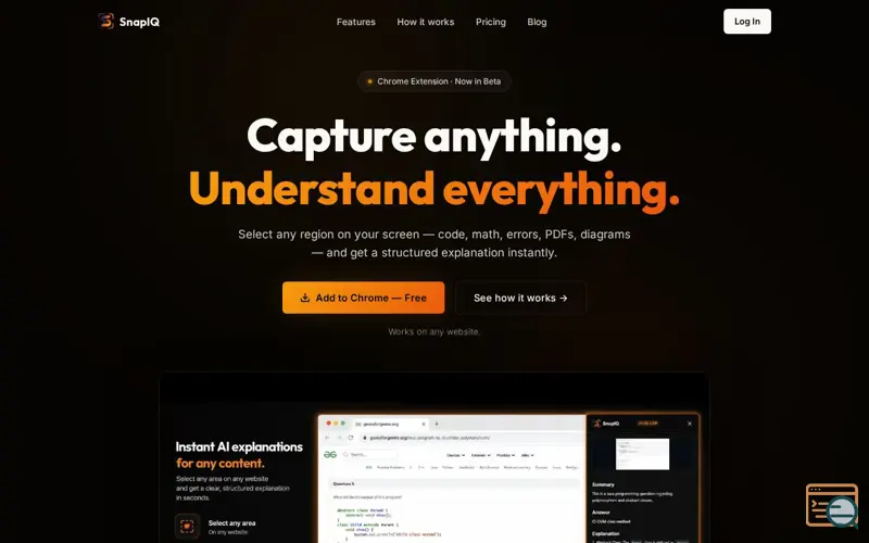 Screenshot of SnapIQ