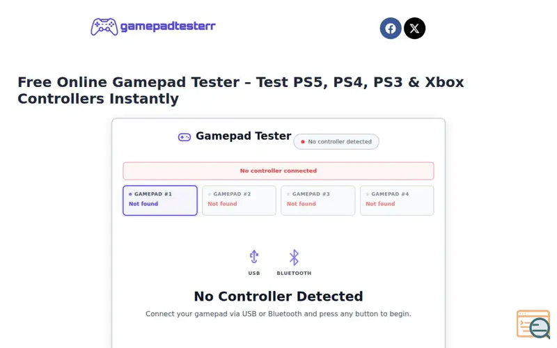 Screenshot of Game Pad Testerr
