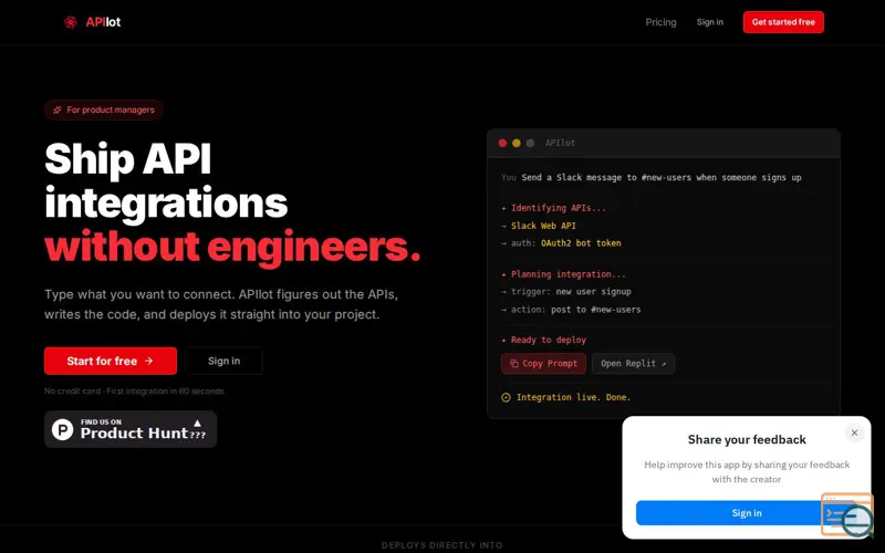 Screenshot of APIlot