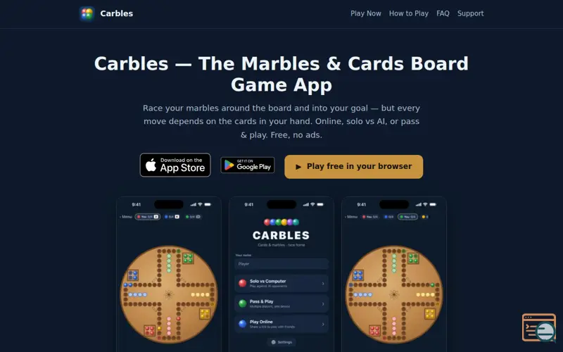 Screenshot of Carbles — The Marbles & Cards Board Game App for iPhone & Android