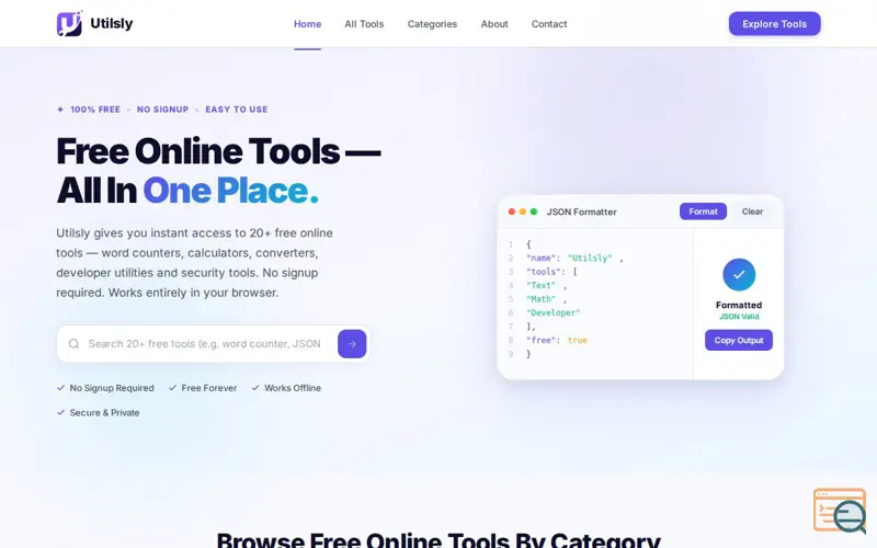 Screenshot of Utilsly