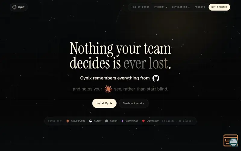 Screenshot of Oynix | Nothing your team decides is ever lost
