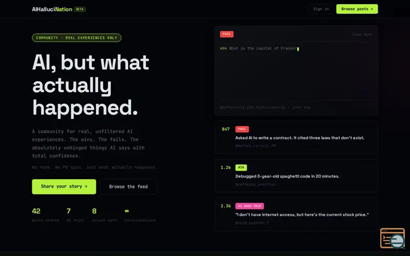 Screenshot of AIHalluciNation