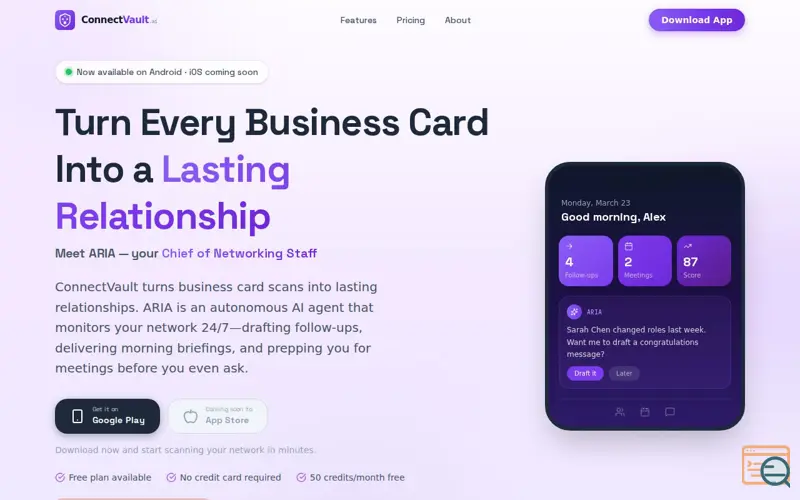 Screenshot of ConnectVault.ai