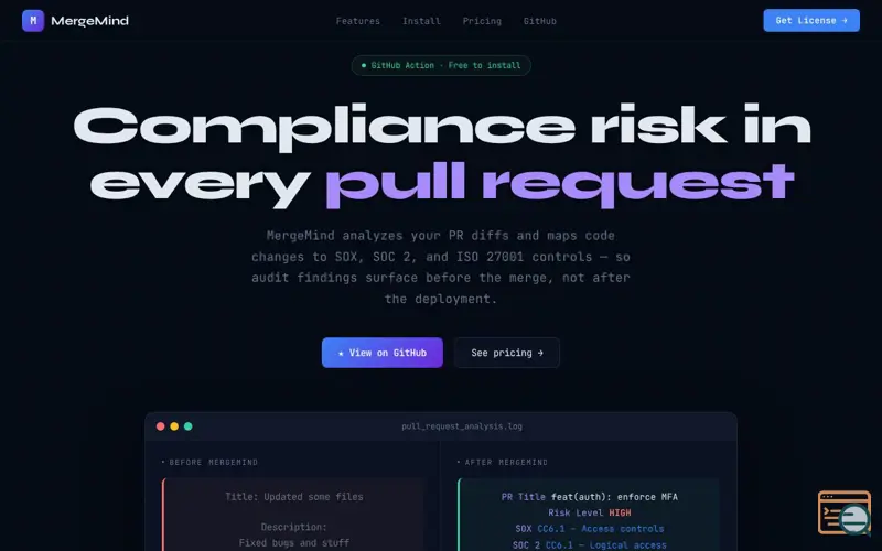 Screenshot of MergeMind