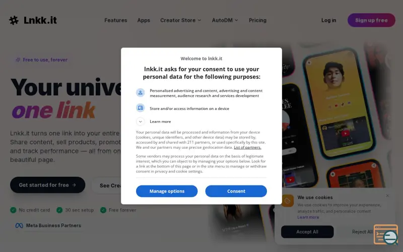 Screenshot of Lnkk.it