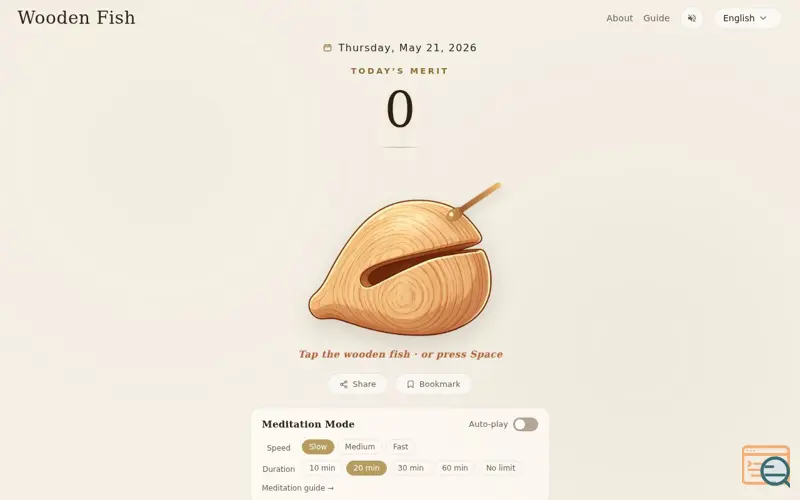 Screenshot of Wooden Fish Online — Tap to Gain Merit