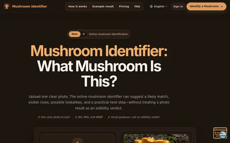 Screenshot of Mushroom Identifier — Identify Mushrooms from Photos