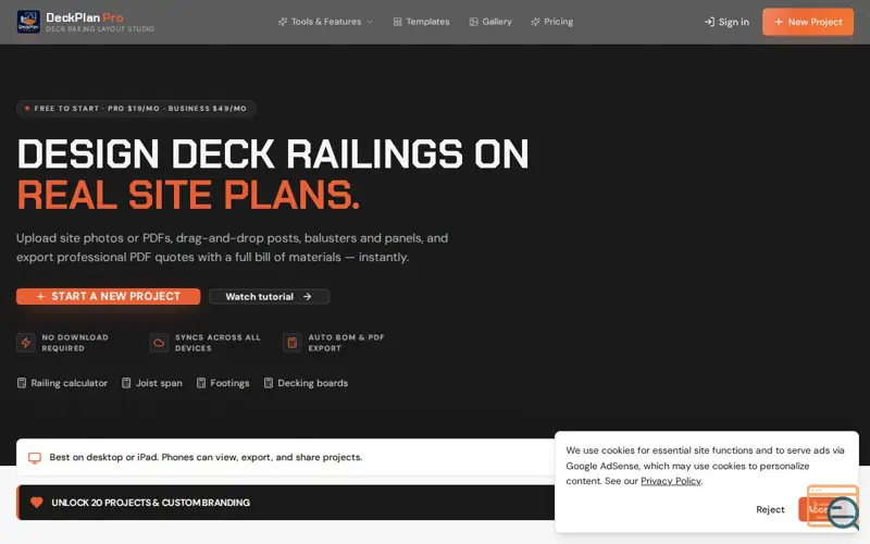 Screenshot of DeckPlan Pro