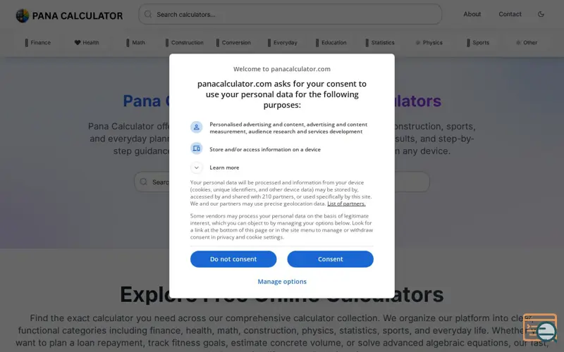 Screenshot of Pana Calculator