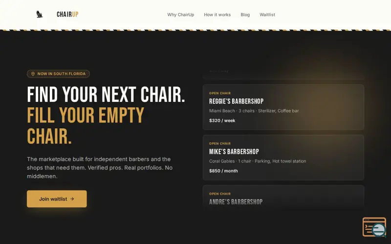 Screenshot of ChairUp