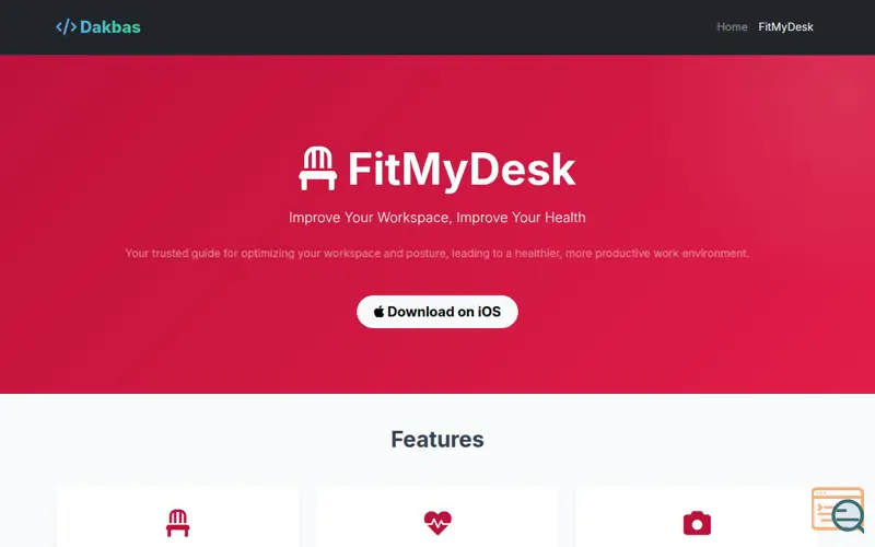Screenshot of FitMyDesk