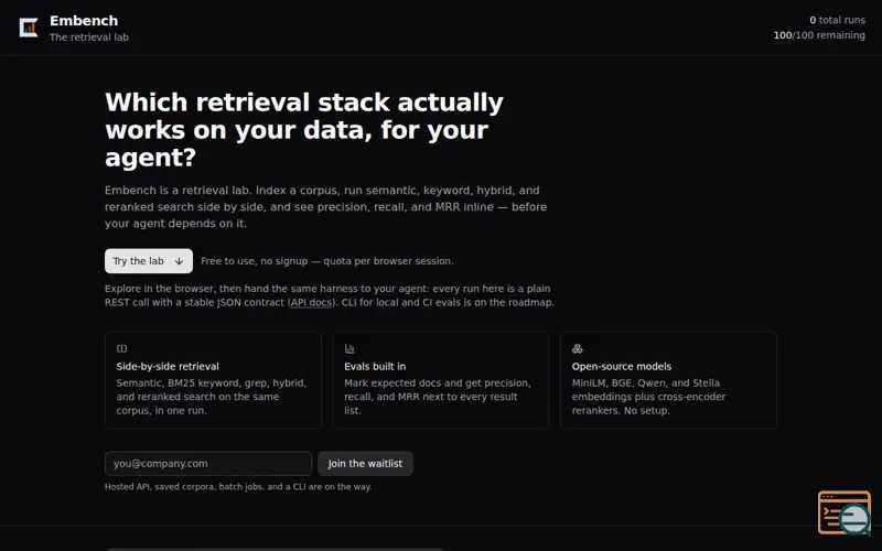 Screenshot of Embench