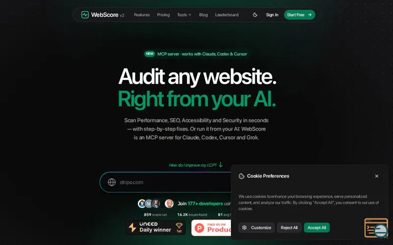 Screenshot of WebScore.now