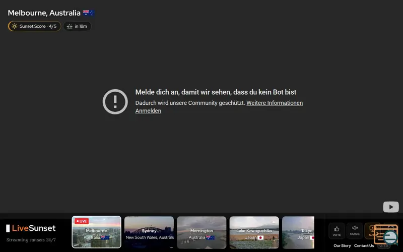 Screenshot of LiveSunset - Streaming Sunsets 24/7