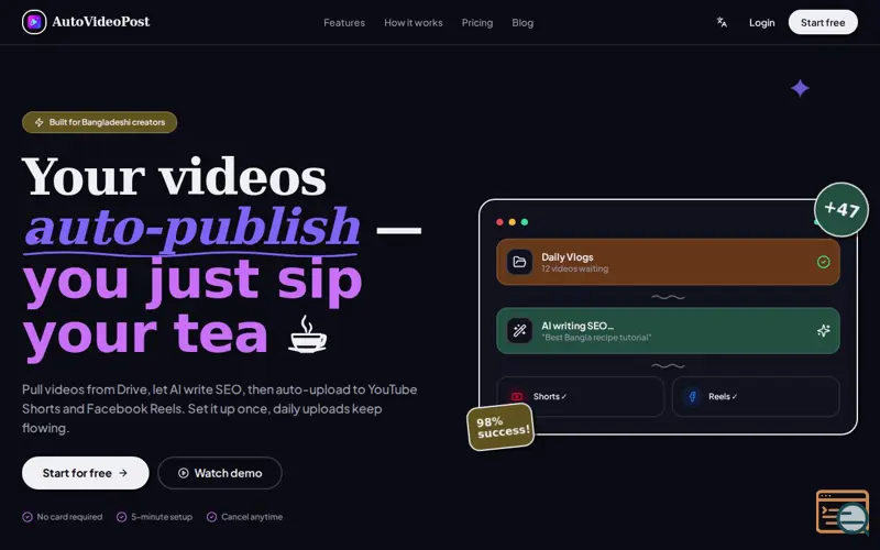 Screenshot of AutoVideoPost