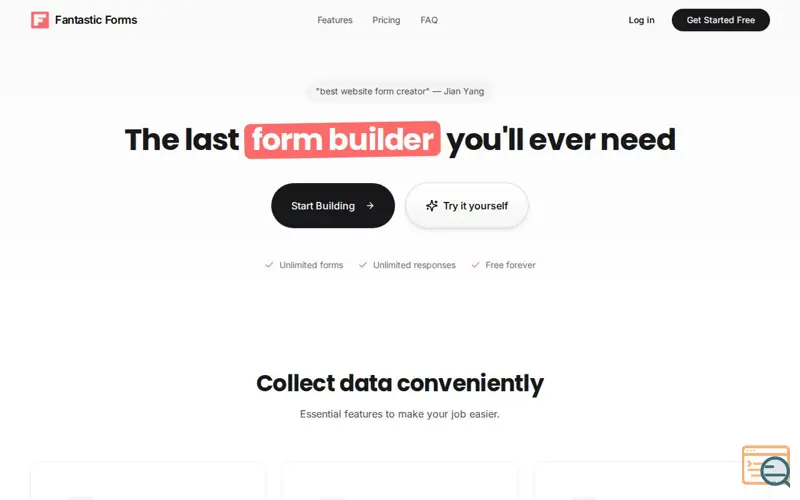 Screenshot of Fantastic Forms