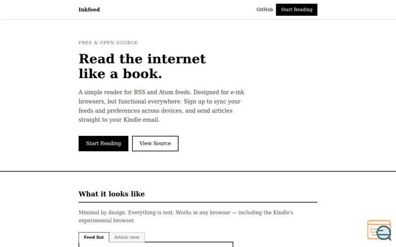 Screenshot of Inkfeed