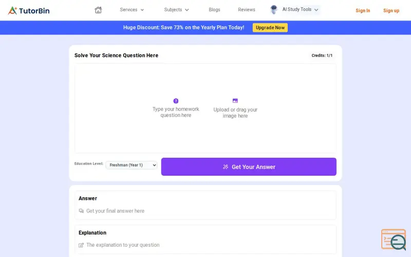 Screenshot of Science AI Solver
