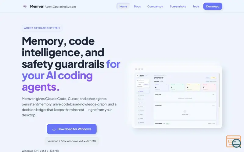 Screenshot of Memveri — Agent Operating System