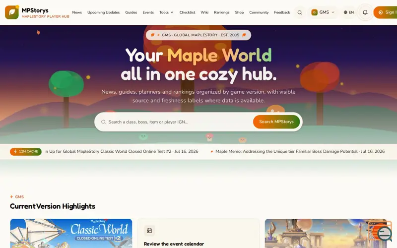 Screenshot of MPStorys