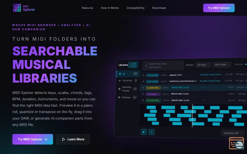 Screenshot of MIDI Xplorer