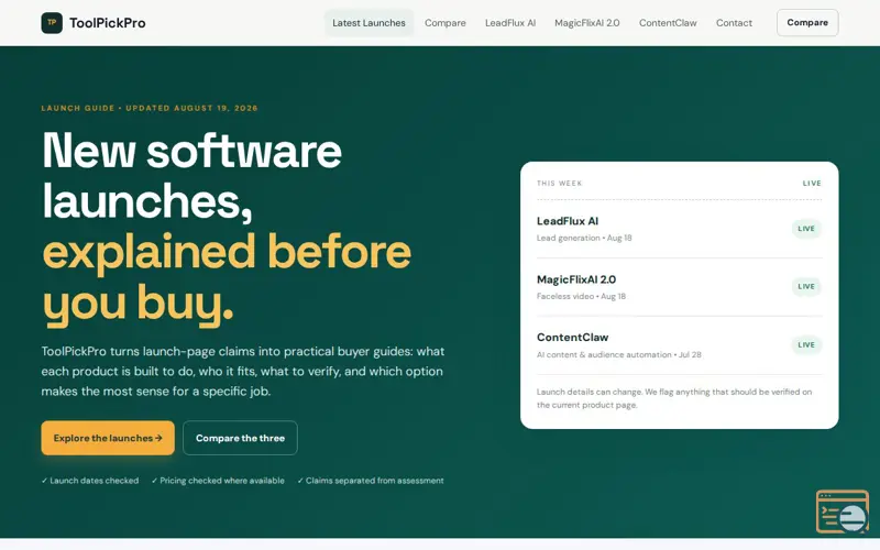 Screenshot of ToolPickPro