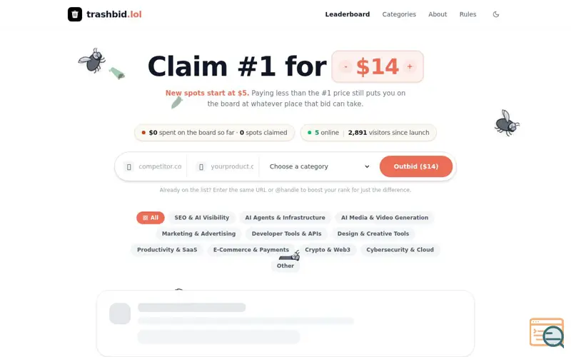Screenshot of TrashBid.Lol