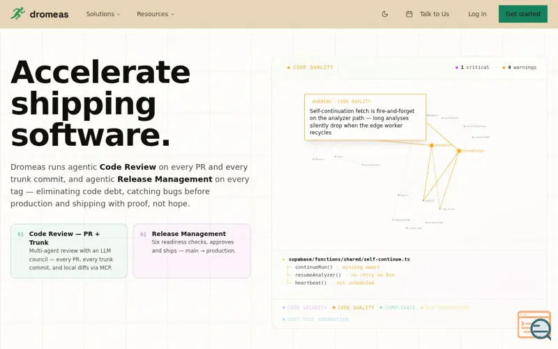 Screenshot of Dromeas — The AI Engineer's Path to Production, a launch using Dynatrace