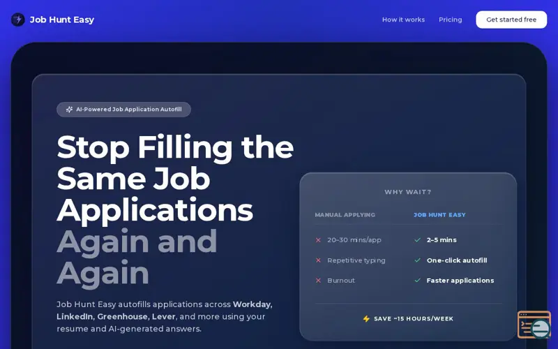 Screenshot of Job Hunt Easy