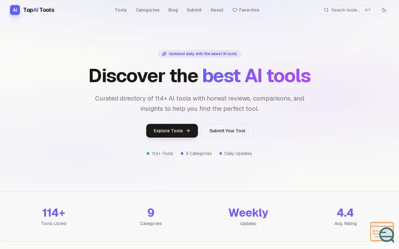 Screenshot of Top AI Tools