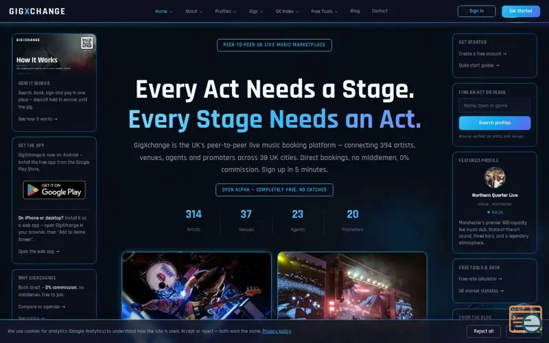 Screenshot of GigXchange