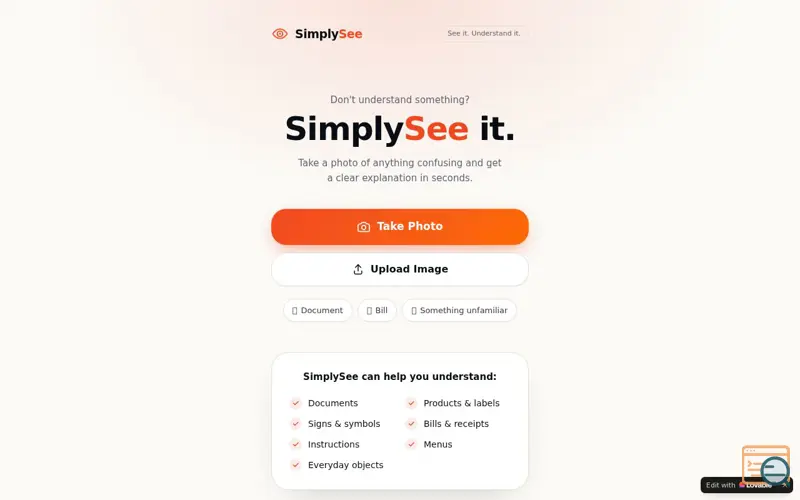 Screenshot of SimplySee — See it. Understand it.