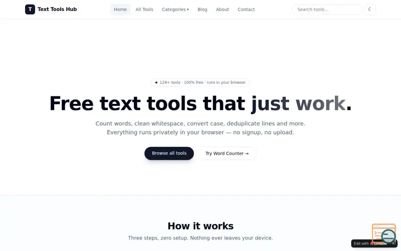 Screenshot of Text Tools Hub