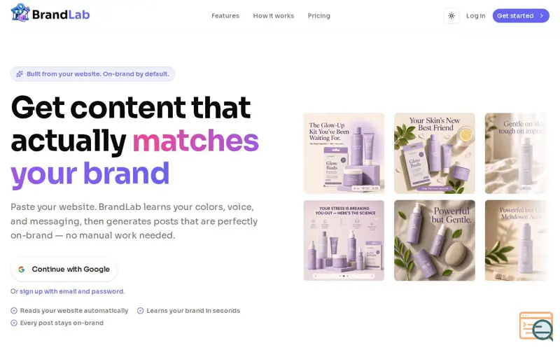 Screenshot of BrandLab