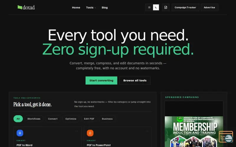 Screenshot of Doxad
