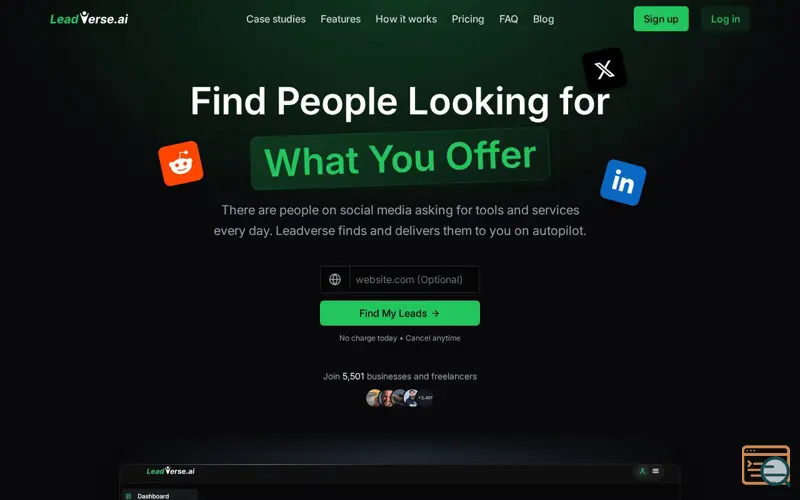 Screenshot of Leadverse