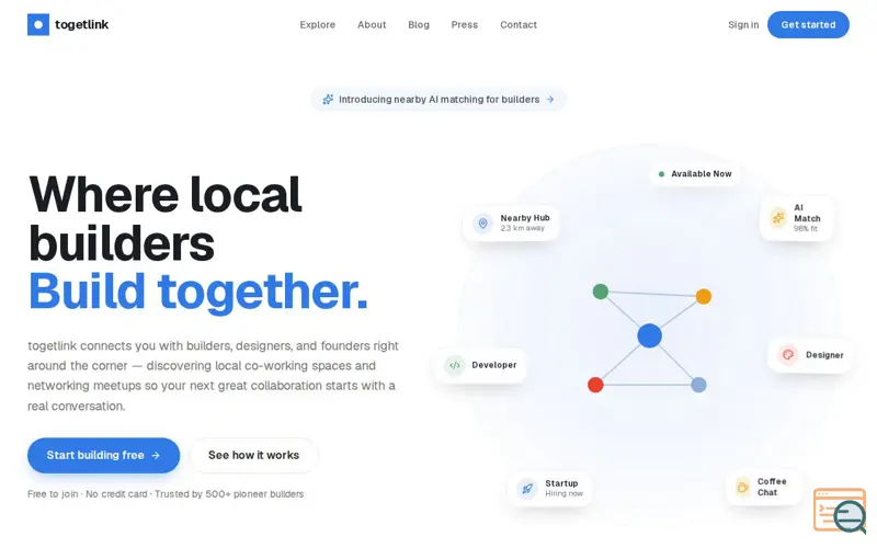 Screenshot of TogetLink