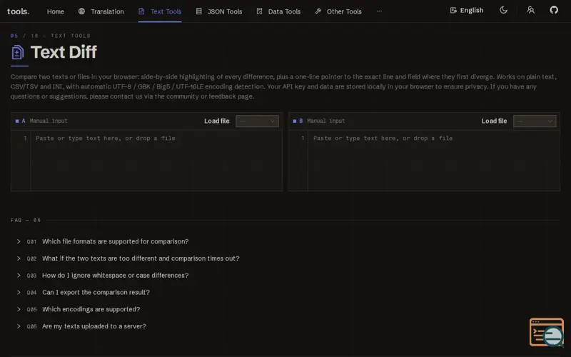 Screenshot of Text Diff