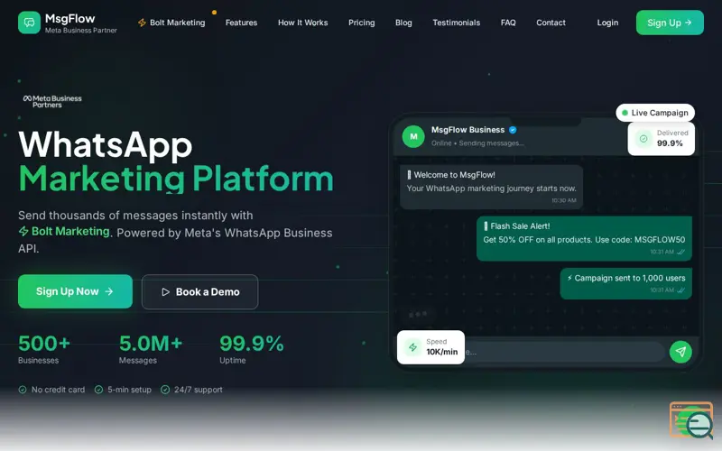 Screenshot of MsgFlow