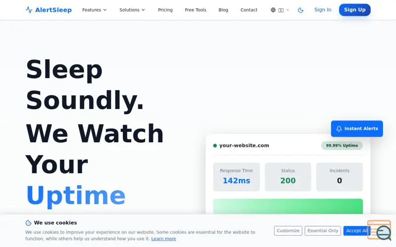 Screenshot of AlertSleep
