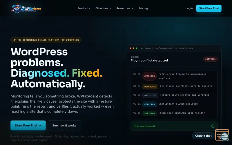 Screenshot of WPFixAgent