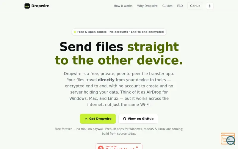Screenshot of Dropwire
