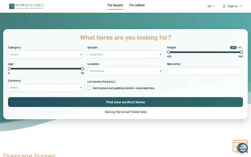 Screenshot of HORSES.SALE