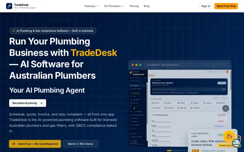 Screenshot of TradeDesk.now