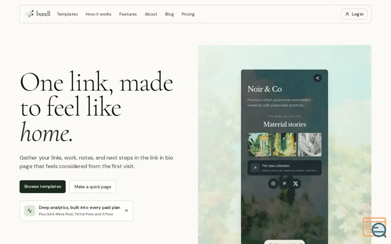 Screenshot of bundl.link