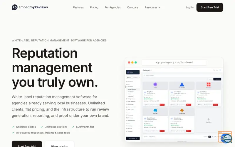 Screenshot of EmbedMyReviews