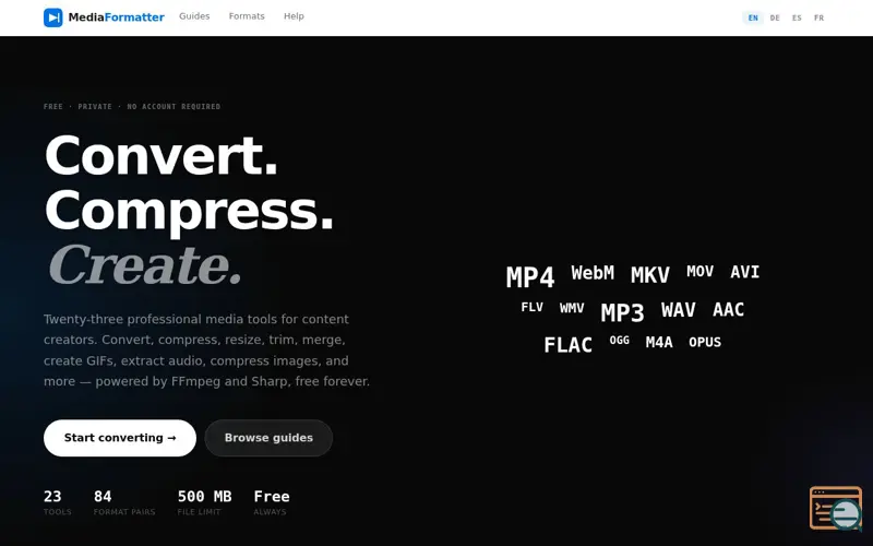 Screenshot of MediaFormatter