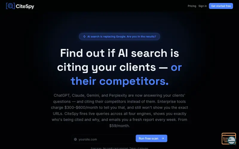 Screenshot of CiteSpy