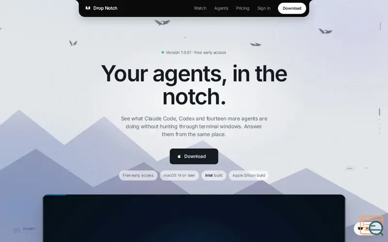 Screenshot of Drop Notch, a launch using LiftOff